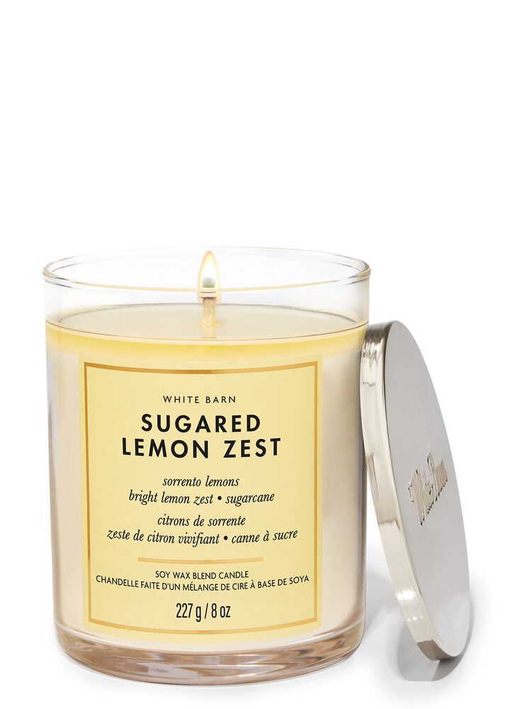 Sugared Lemon Zest Single Wick Candle Single Wick Candle