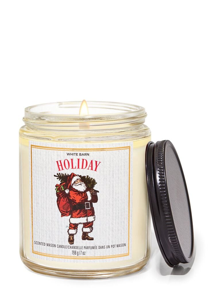Holiday Mason Single Wick Candle Mason Single Wick Candle