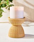 Woven Pedestal 3-Wick Candle Holder image number null