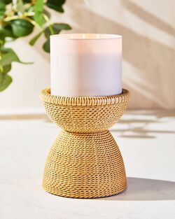Woven Pedestal 3-Wick Candle Holder image number null