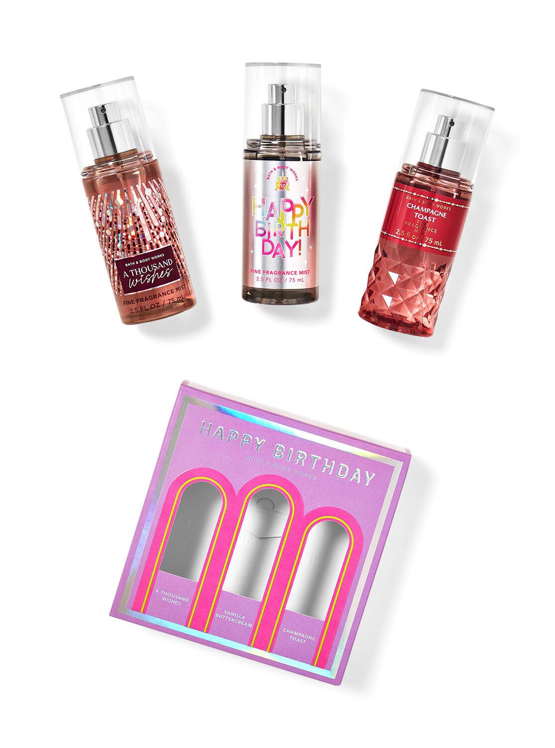 Shop Happy Birthday Fine Fragrance Mist Trio Mini Gift Box