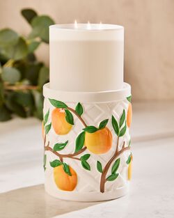 Vera Bradley Peach Pedestal 3-Wick Candle Holder image number null