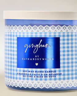 Gingham 3-Wick Candle image number null