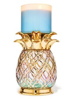 Gold Glass Pineapple 3-Wick Candle Holder