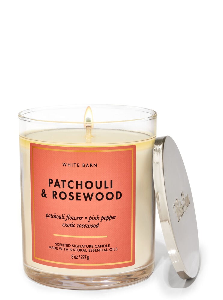Shop Patchouli Rosewood Single Wick Candle ID Bath Body Works