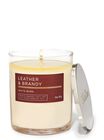 Leather & Brandy Signature Single Wick Candle image number null