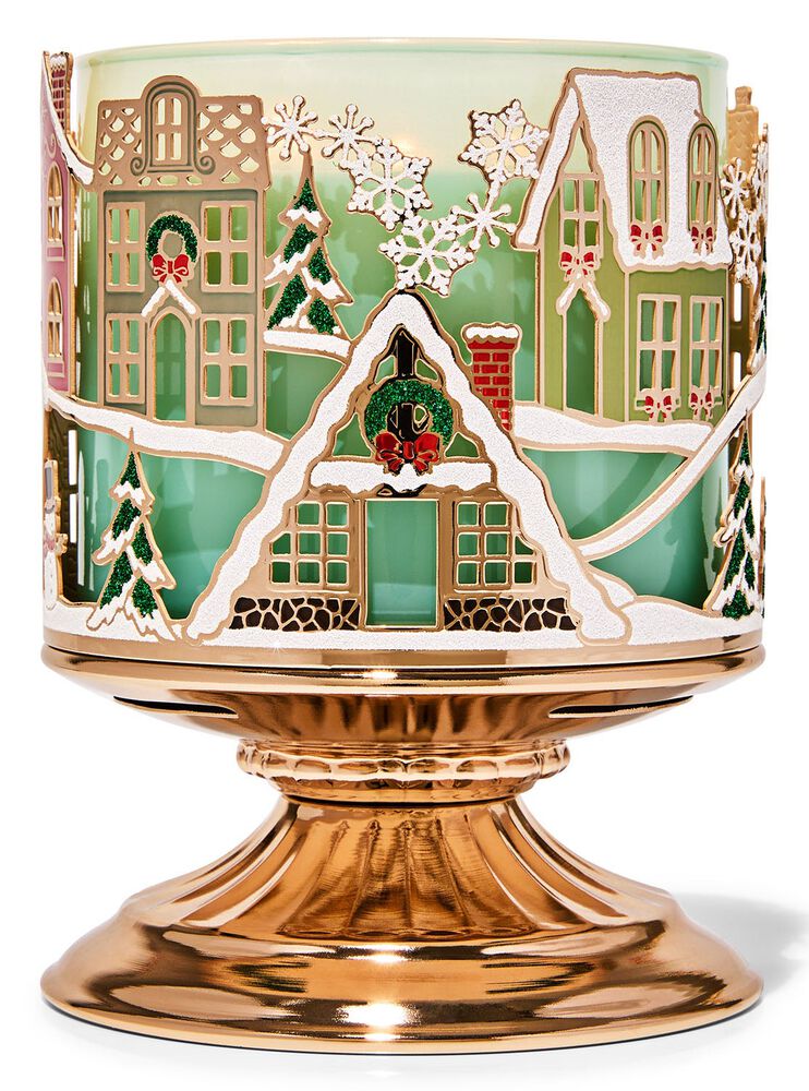 Village Scene 3-Wick Candle Holder 3-Wick Candle Holder