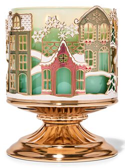 Village Scene 3-Wick Candle Holder Village Scene 3-Wick Candle Holder