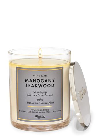 Mahogany Teakwood Single Wick Candle Single Wick Candle