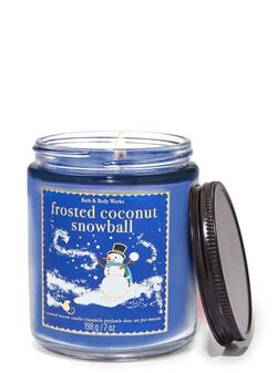 Frosted Coconut Snowball Mason Single Wick Candle