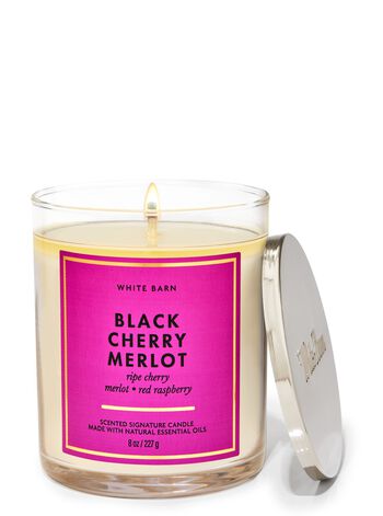 Black Cherry Merlot Signature Single Wick Candle Single Wick Candle