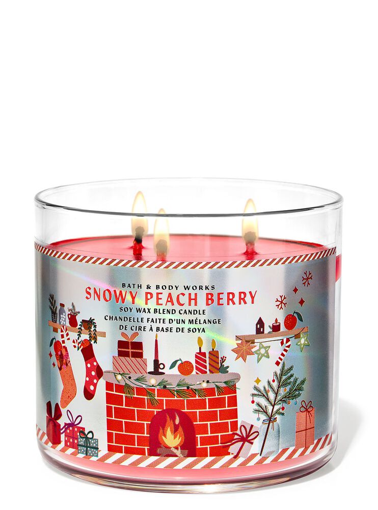 Snowy Peach Berry 3-Wick Candle 3-Wick Candle