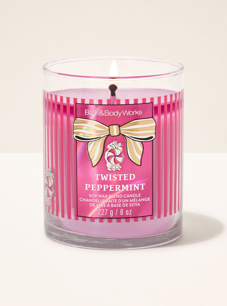 Twisted Peppermint Single Wick Candle Single Wick Candle