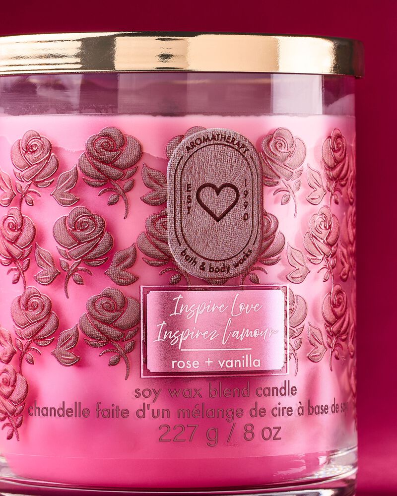 Inspire Love - Rose + Vanilla Single Wick Candle Single Wick Candle