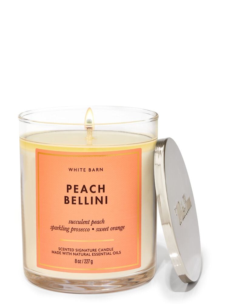 Peach Bellini Signature Single Wick Candle Single Wick Candle