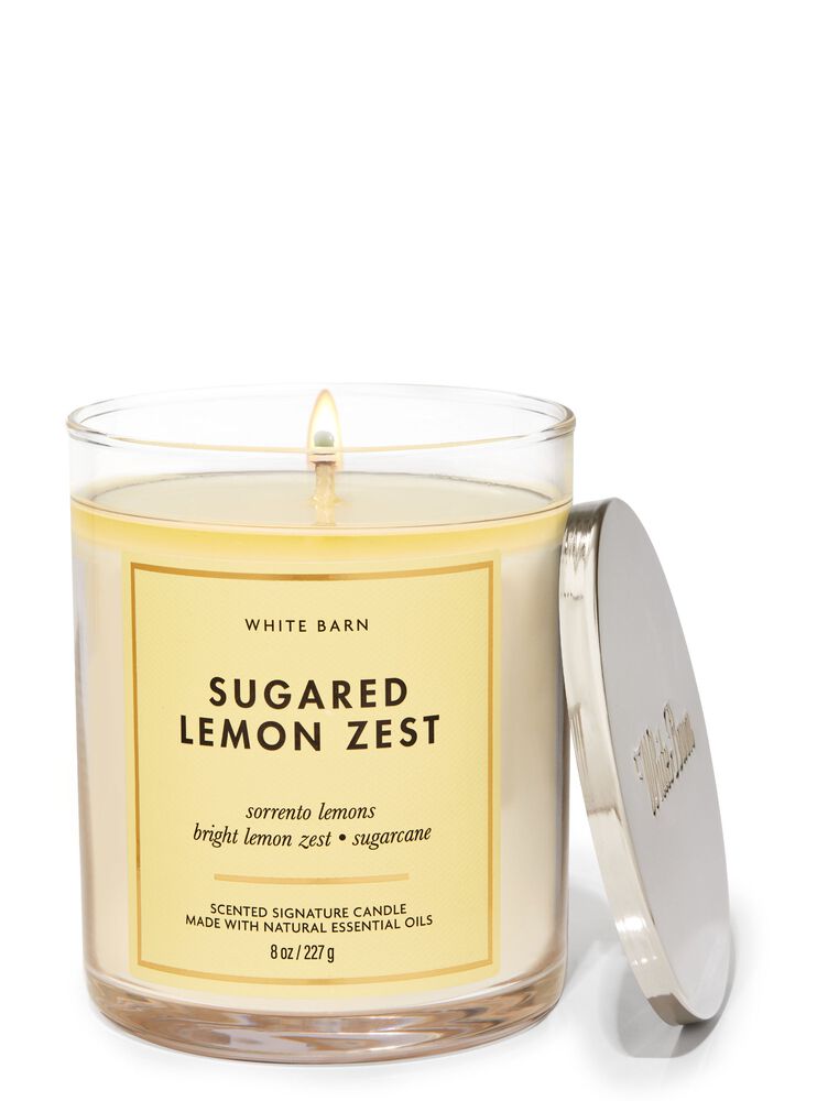 Sugared Lemon Zest Signature Single Wick Candle Single Wick Candle