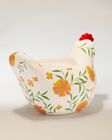 Floral Chicken Pedestal 3-Wick Candle Holder image number null