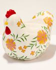 Floral Chicken Pedestal 3-Wick Candle Holder image number null