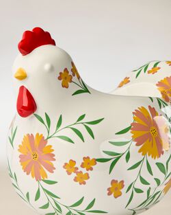 Floral Chicken Pedestal 3-Wick Candle Holder image number null