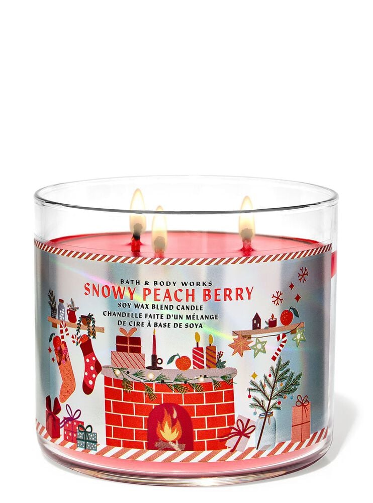 Snowy Peach Berry 3-Wick Candle 3-Wick Candle