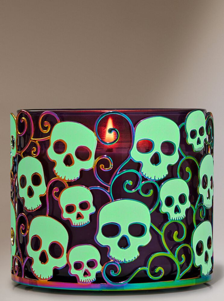 Glow-in-the-Dark Skulls 3-Wick Candle Holder 3-Wick Candle Holder